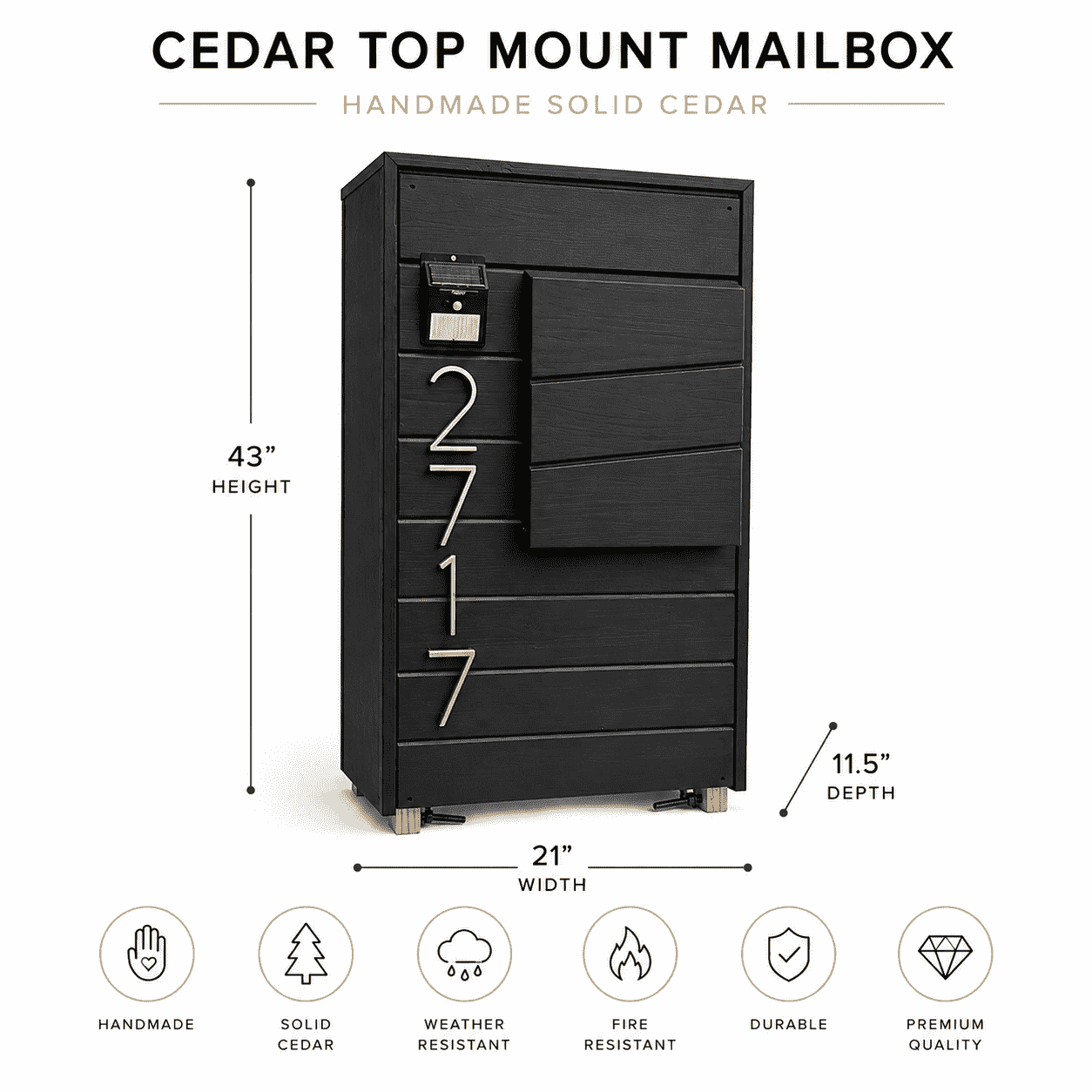 Cedar Mailbox Black