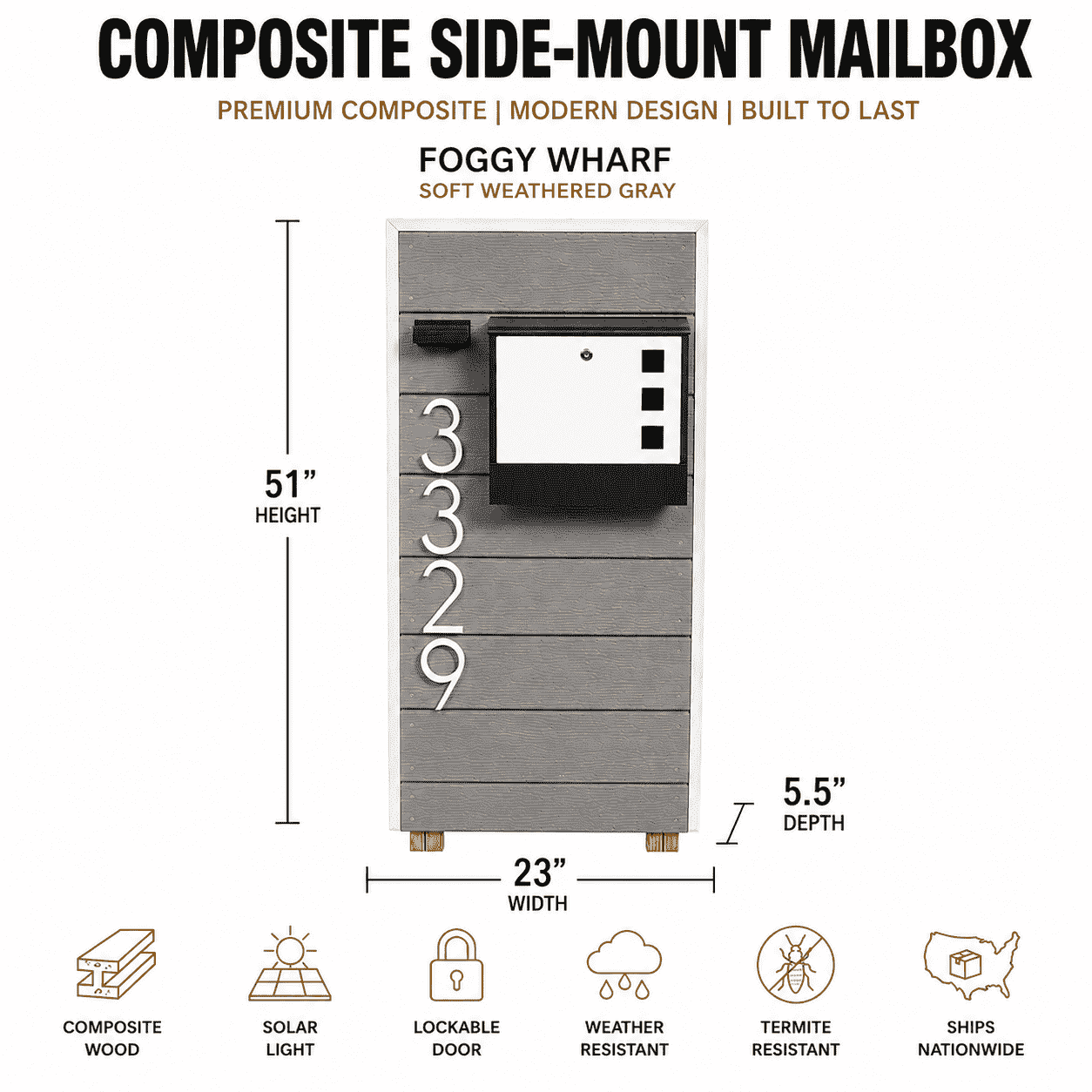 Composite Side-Mount Mailbox