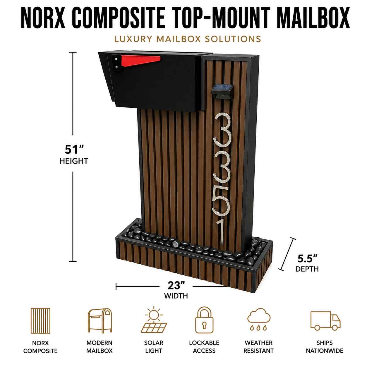 Norx Composite Top-Mount Mailbox