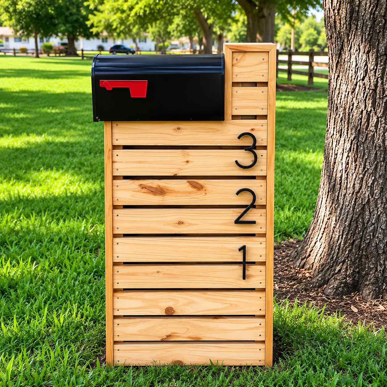 Stained Wood Top-Mount Mailbox