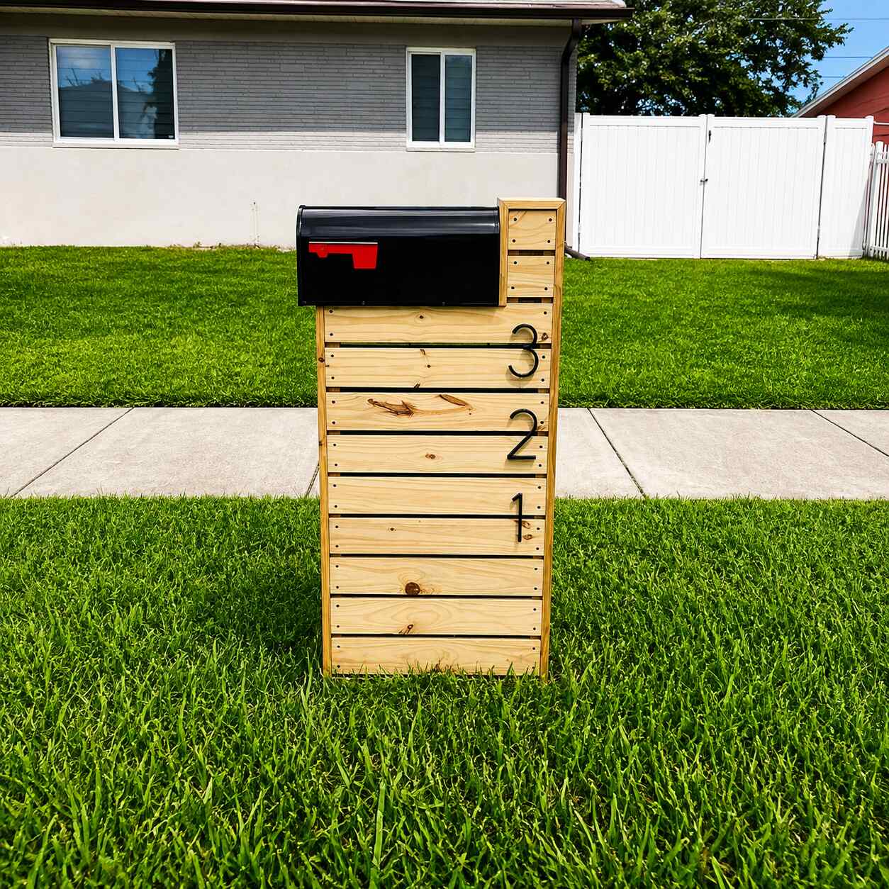 Stained Wood Top-Mount Mailbox