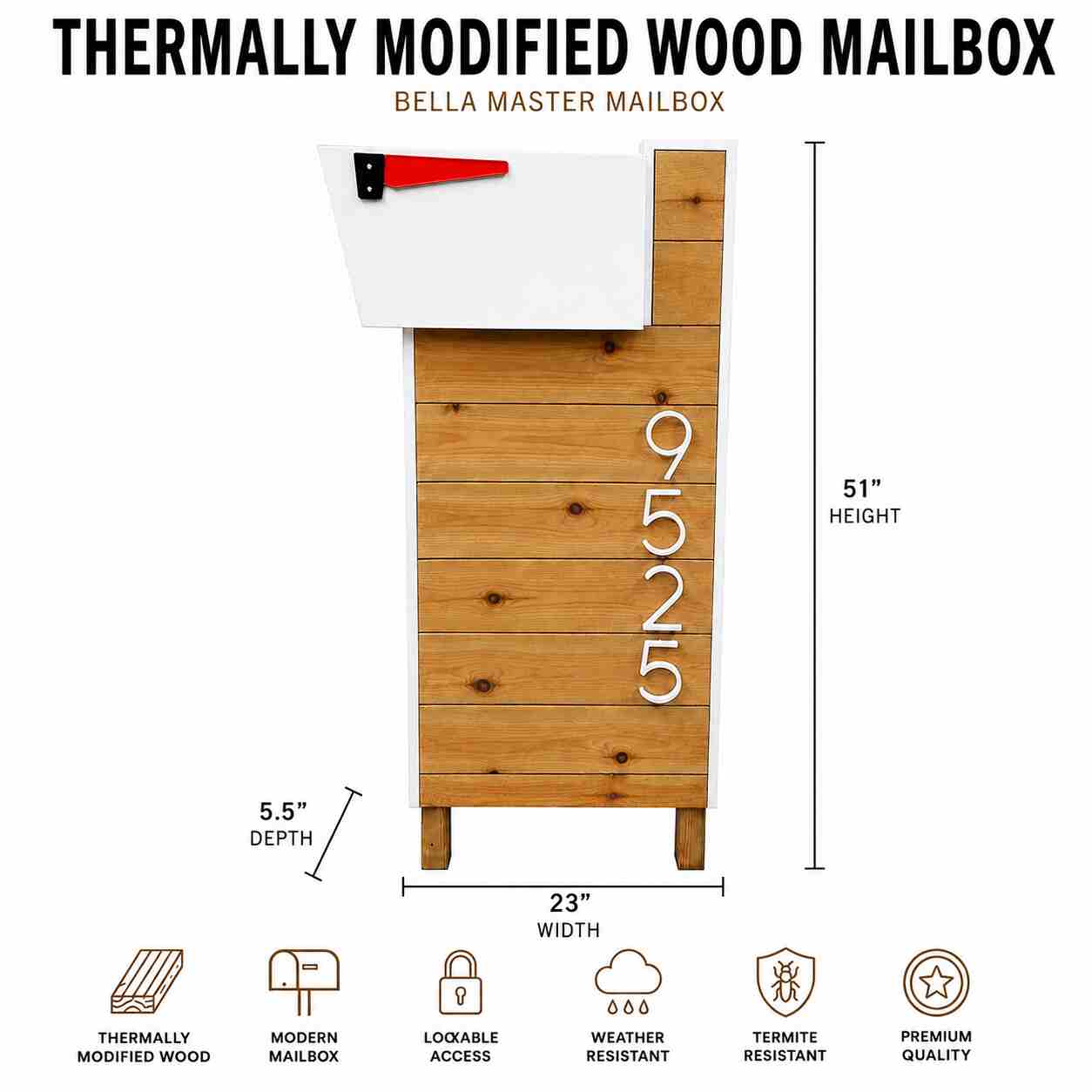 Buzón de Madera Modificada Térmicamente
